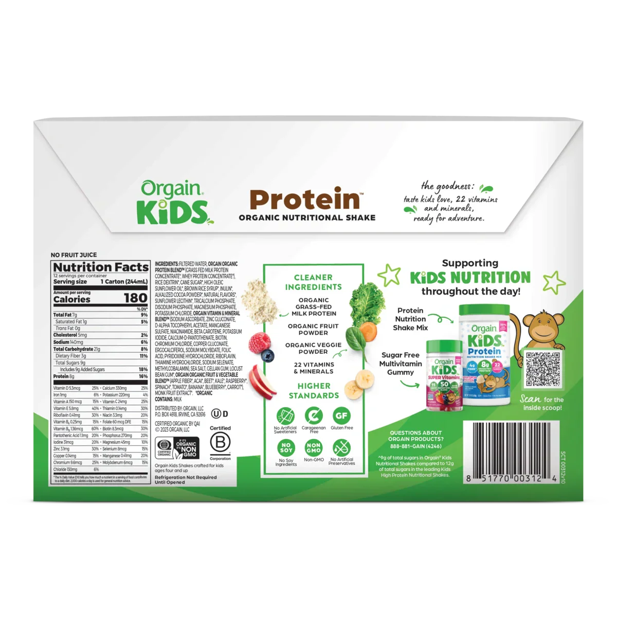 Kids Protein Organic Nutrition Shake - Chocolate