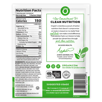 Organic Protein? Plant Based Protein Powder - Creamy Chocolate Fudge